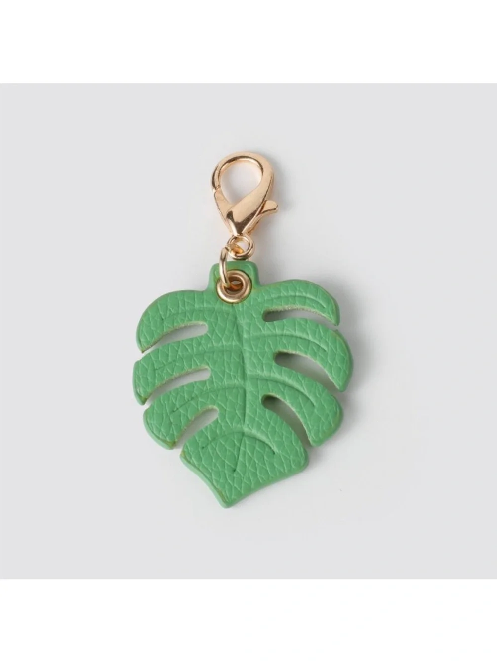 NIB Blue Flower and Green Leaf Leather Charm 3 pc Set